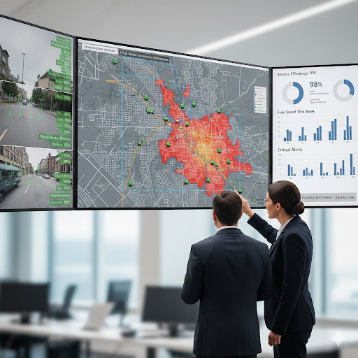AI-Driven Waste Detection Along Roadways and Geofencing for Fleet Management